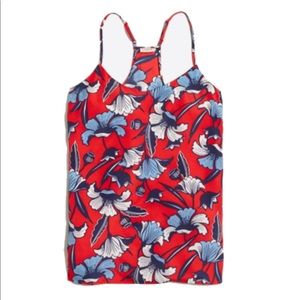 Sleeveless, racerback bright floral top J.Crew 8